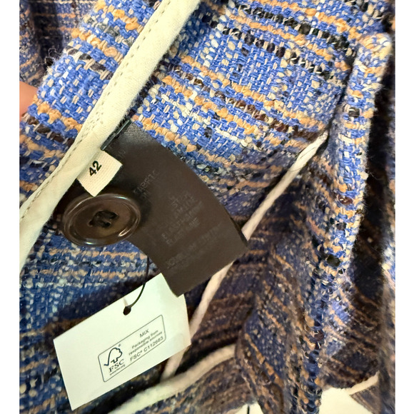 Isabel Marant L Tweed Linen Blend Blazer $650 Textured Jacket Boho Blue 42 - Picture 10 of 10